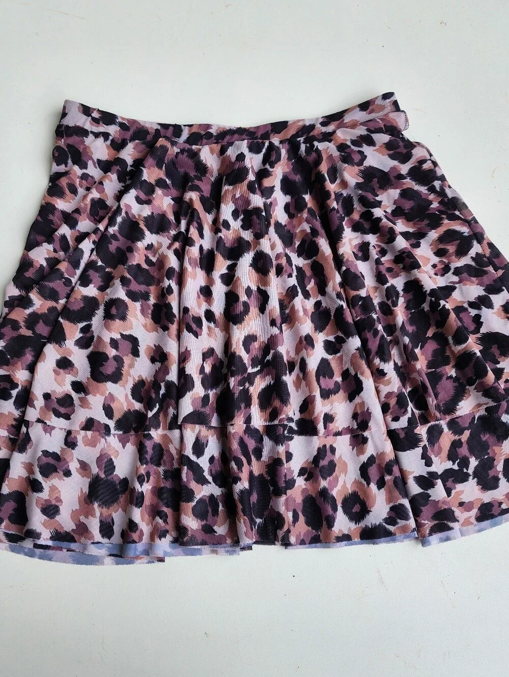 Swimsuit Skirt Mesh Cover Up Side Girls Brown Leopard Animal Print Youth 14